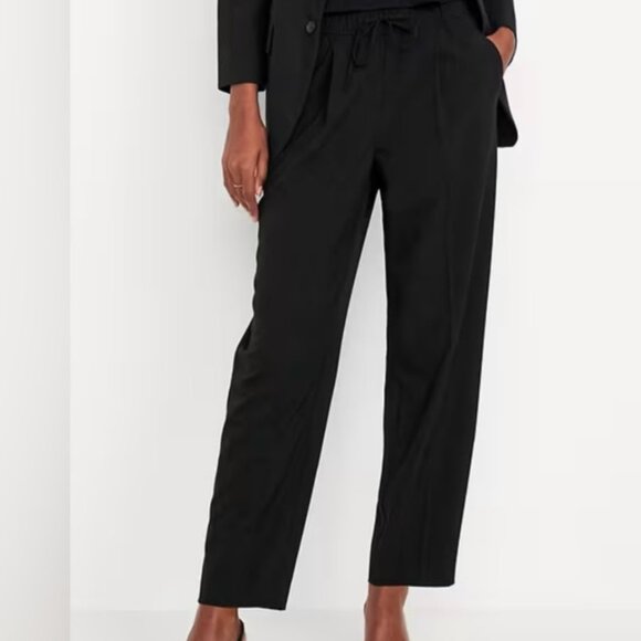 Old Navy Billie High-Waisted Straight Ankle Trouser in Black Career Women's XL - Picture 2 of 7